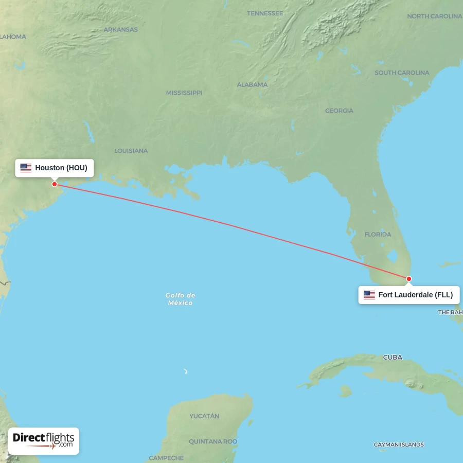 HOU - FLL route map