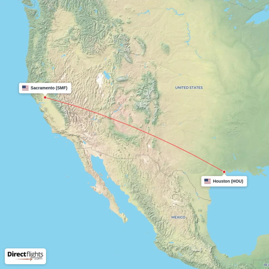 HOU - SMF route map