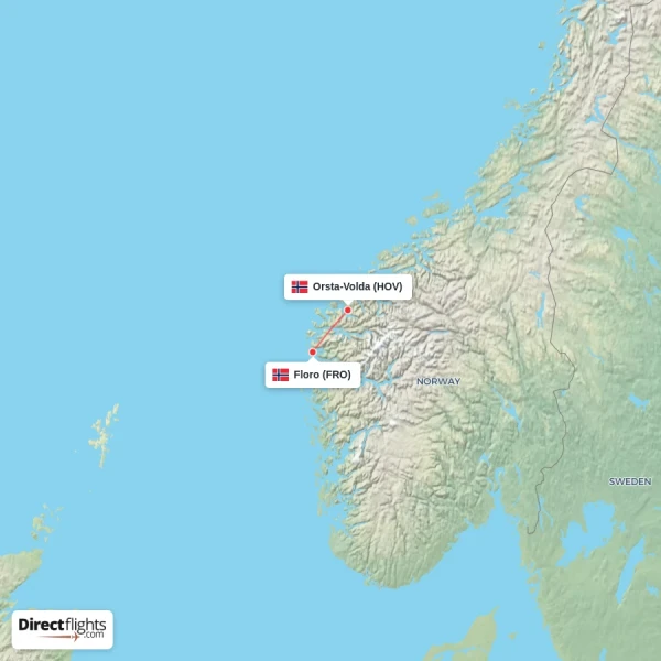 Orsta-Volda - Floro direct flight map