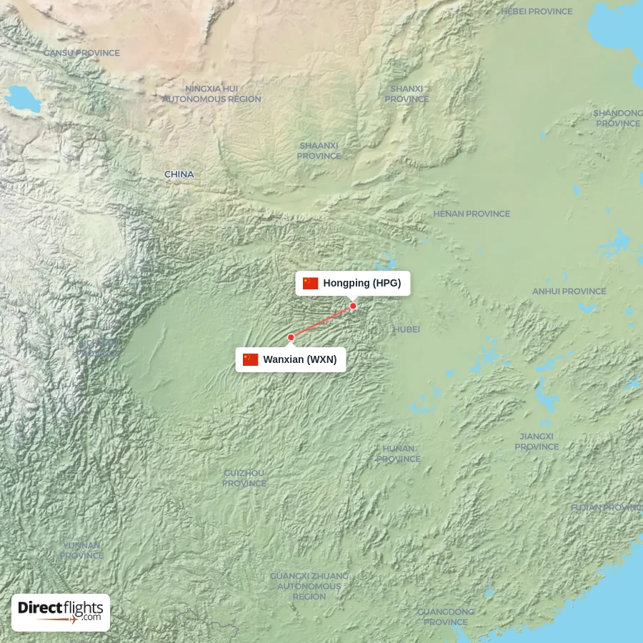 HPG - WXN route map