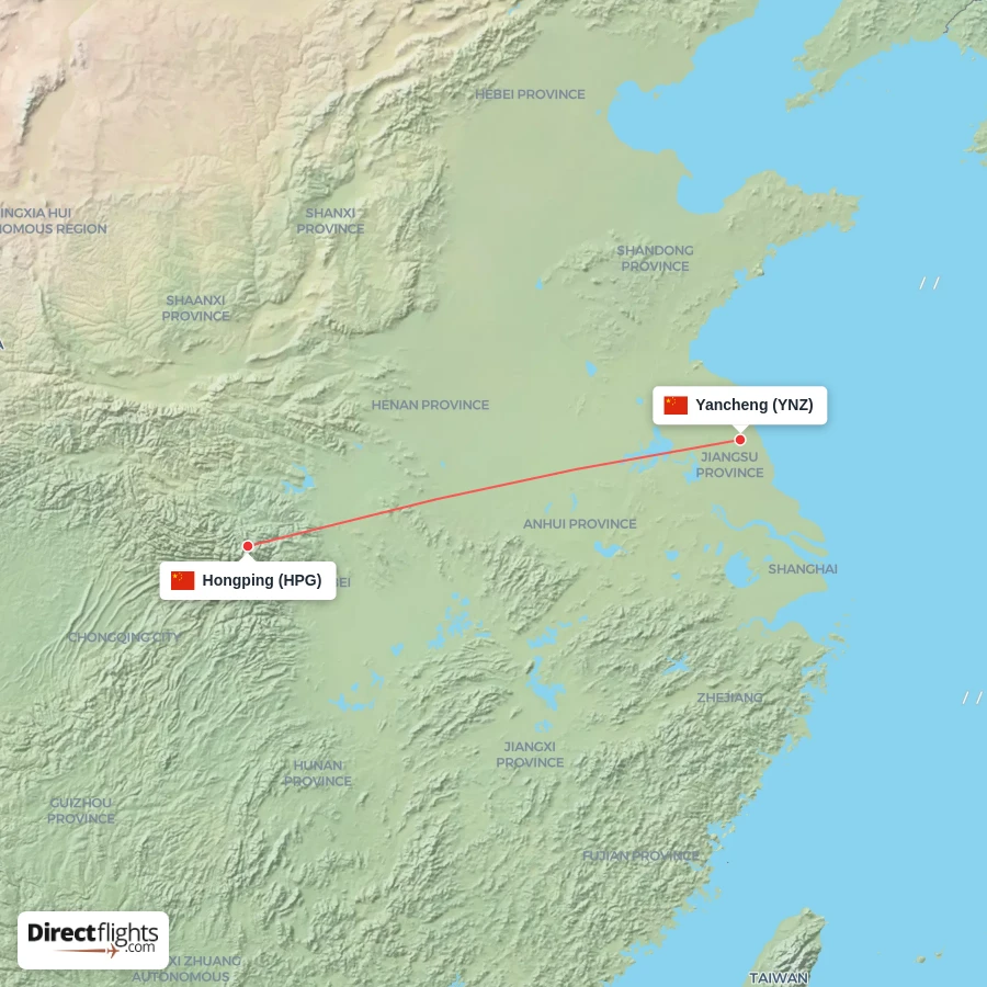 HPG - YNZ route map