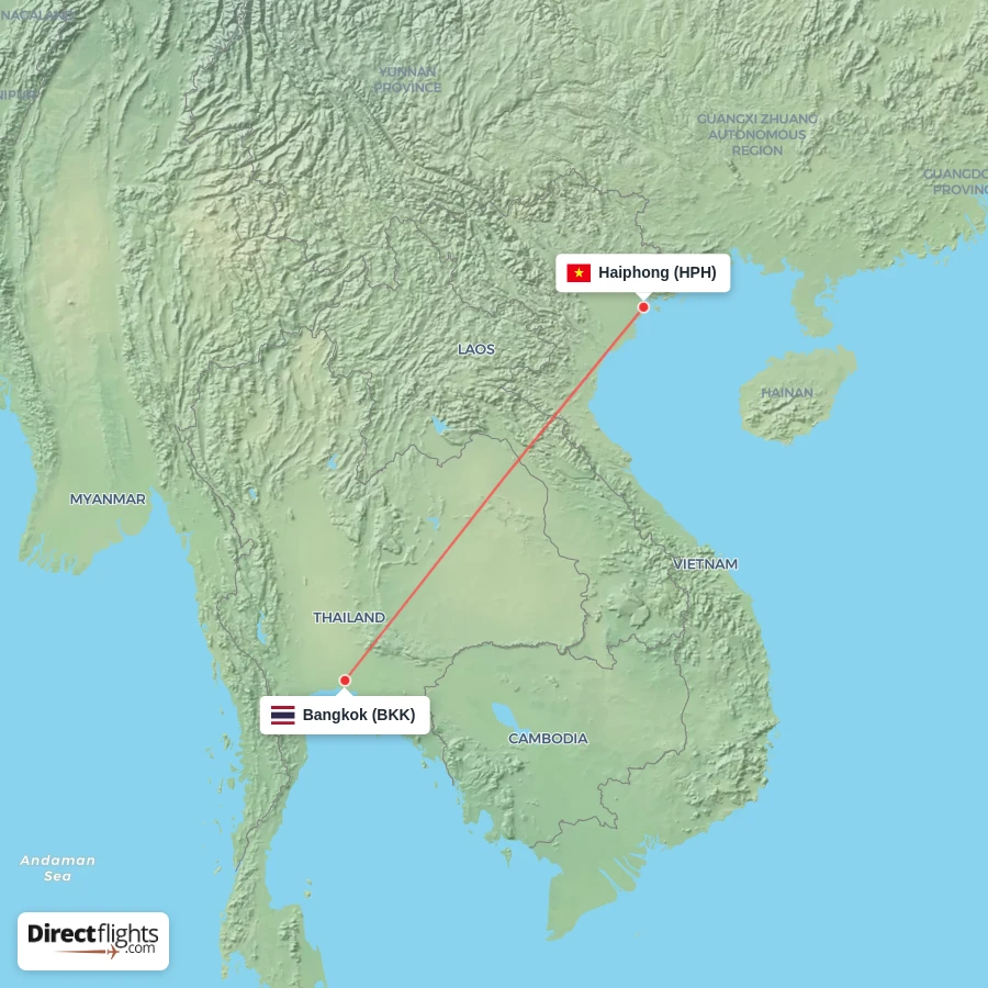 HPH - BKK route map
