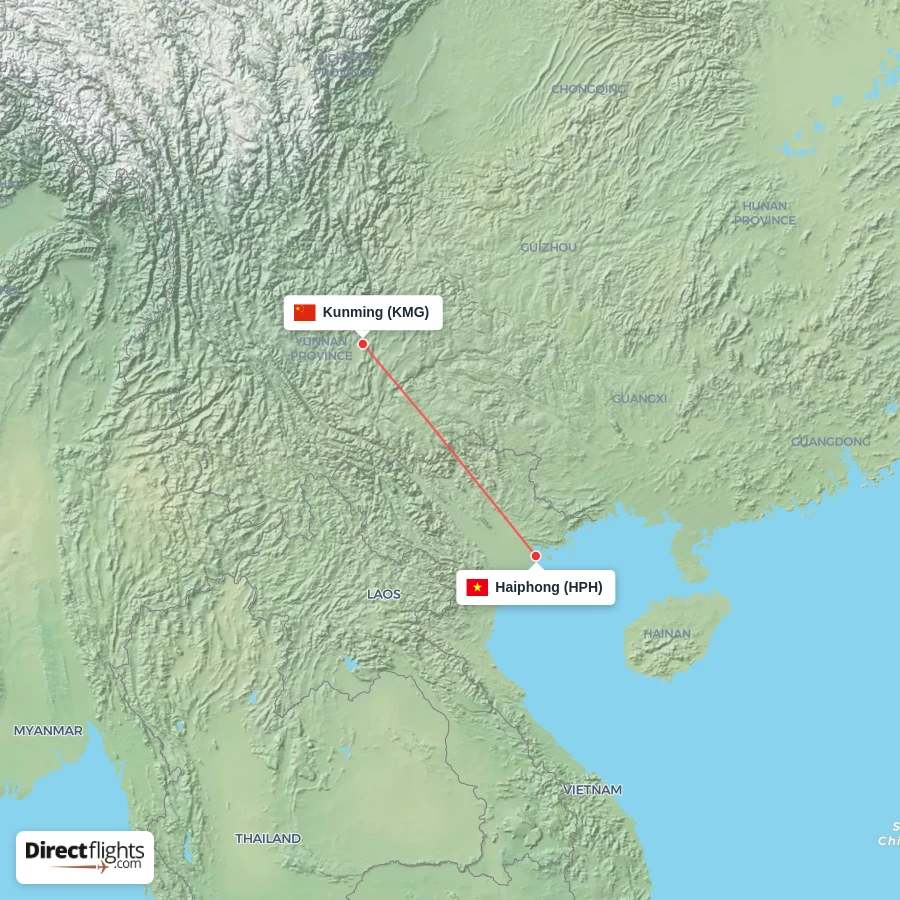HPH - KMG route map