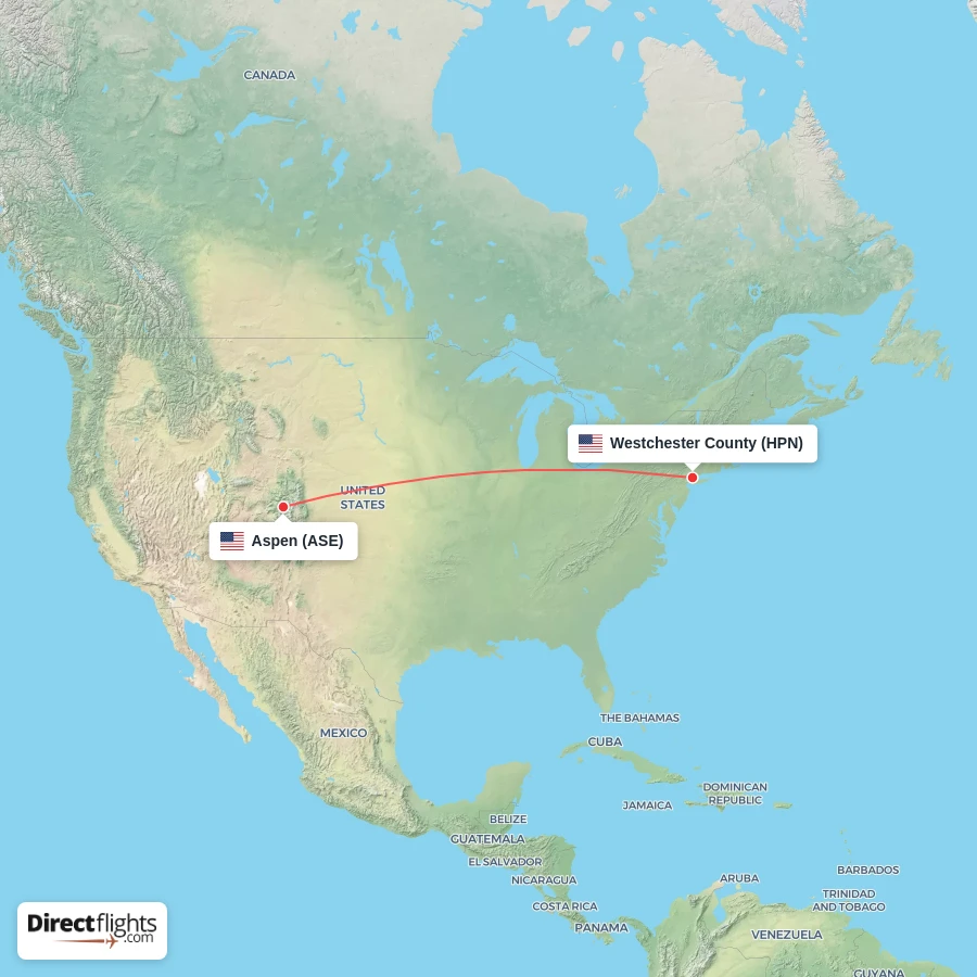 HPN - ASE route map