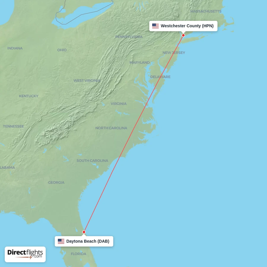 HPN - DAB route map