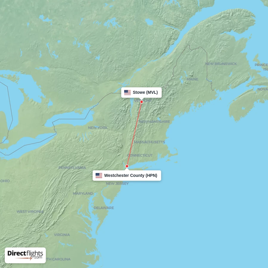 HPN - MVL route map
