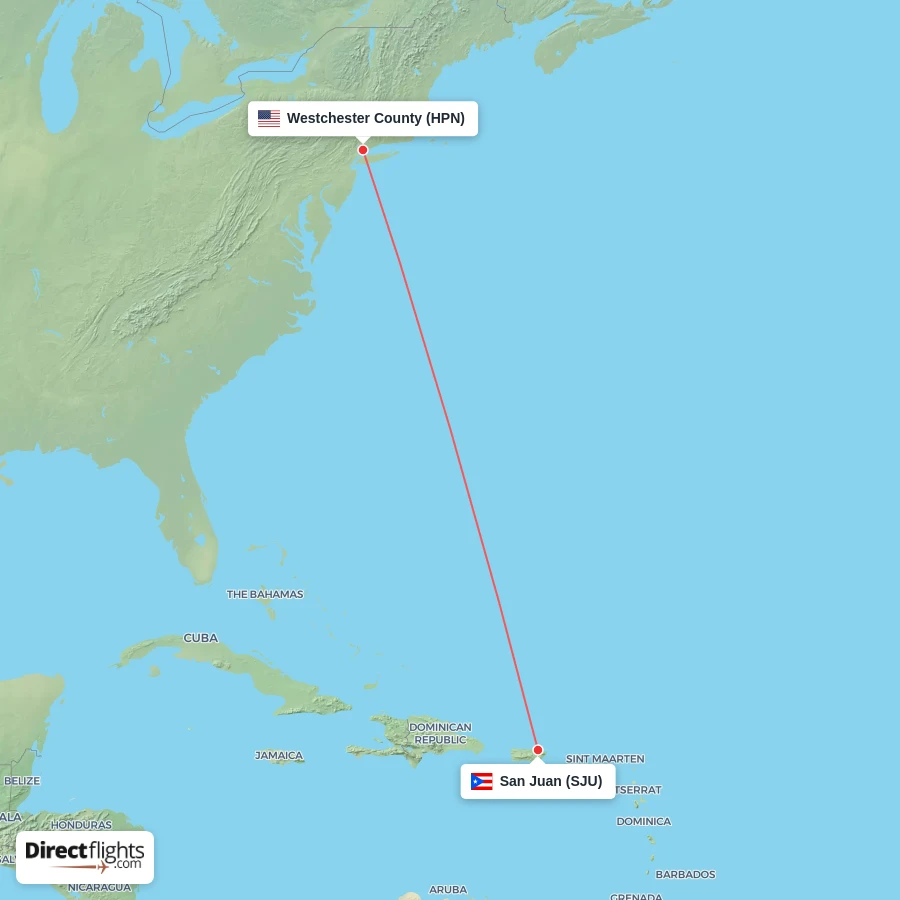 HPN - SJU route map