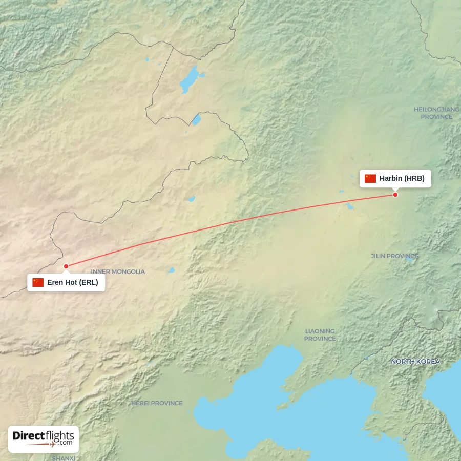 HRB - ERL route map