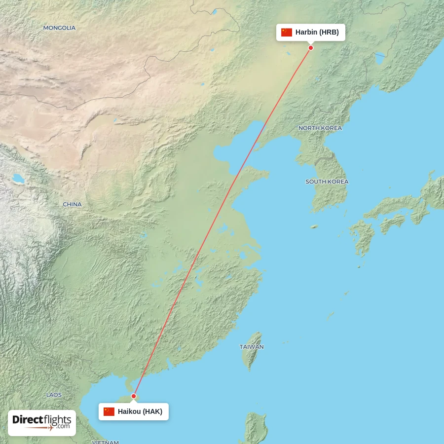 HRB - HAK route map