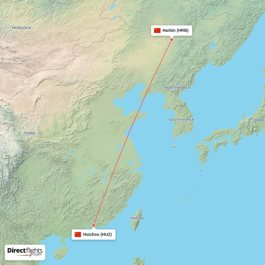 HRB - HUZ route map