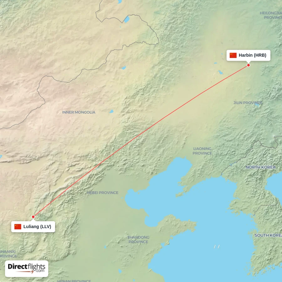 HRB - LLV route map
