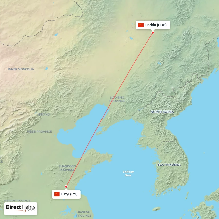 HRB - LYI route map
