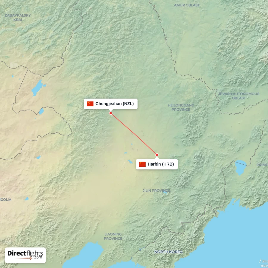 HRB - NZL route map