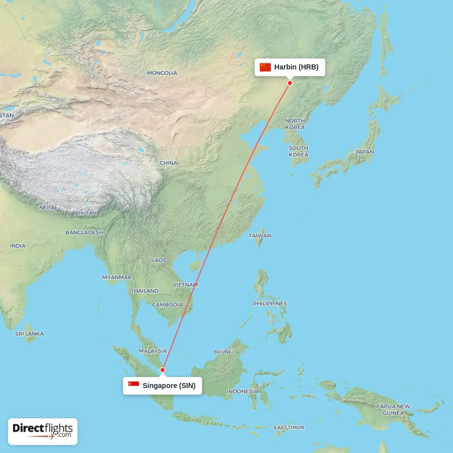 HRB - SIN route map