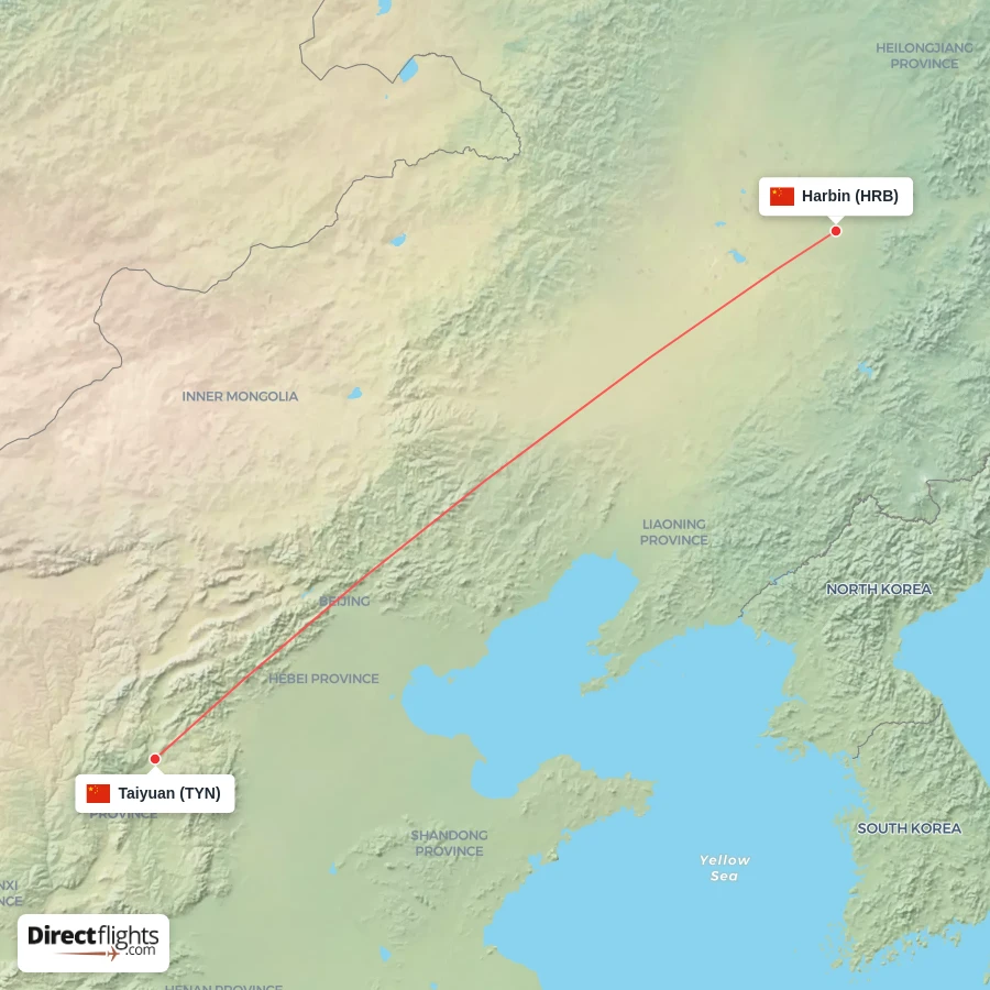 HRB - TYN route map