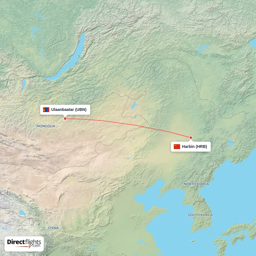 HRB - UBN route map
