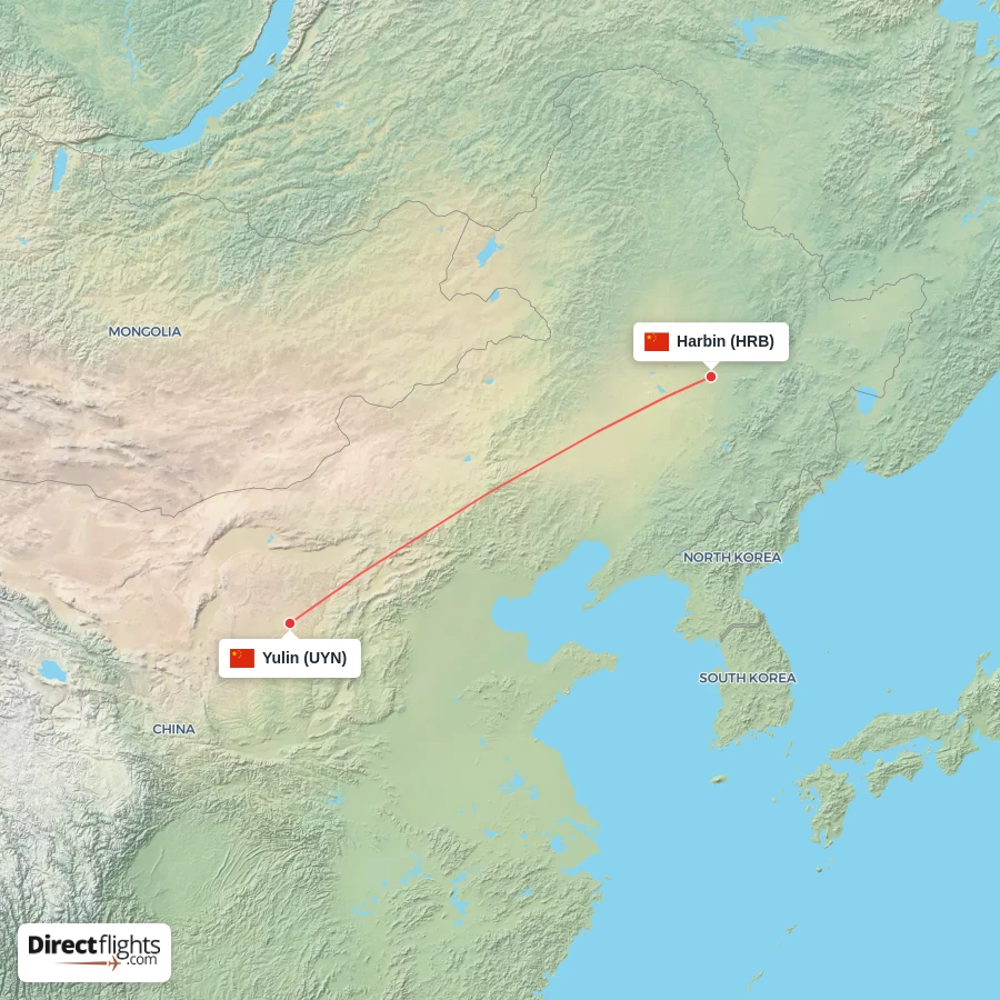 HRB - UYN route map