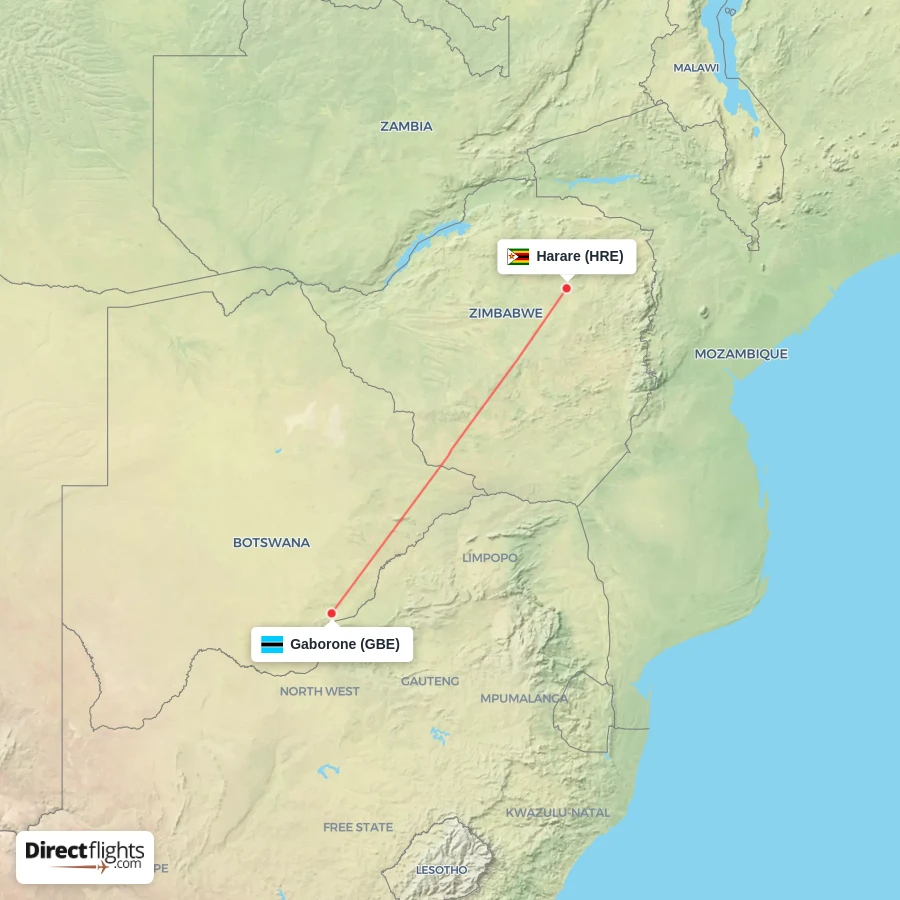 HRE - GBE route map