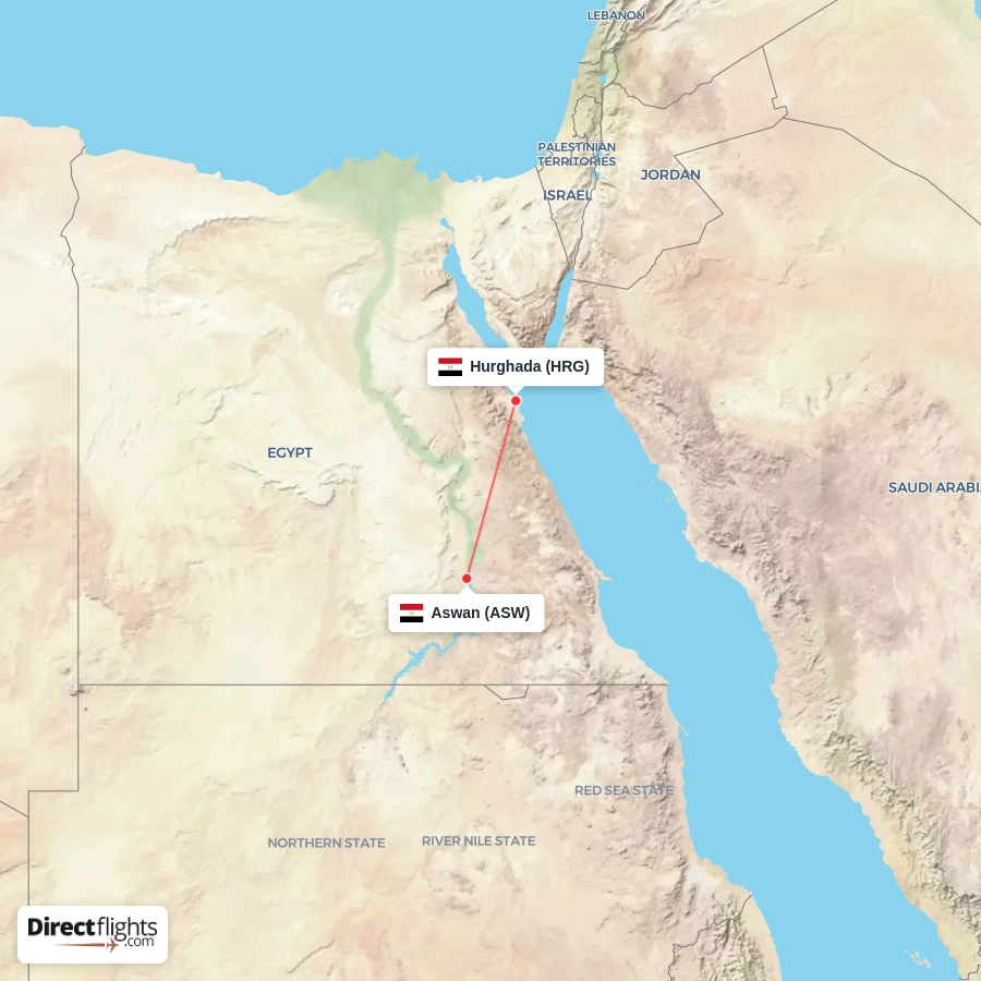 HRG - ASW route map