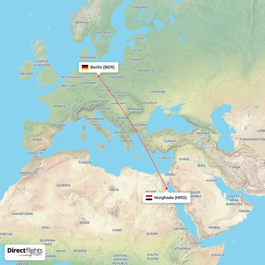 HRG - BER route map
