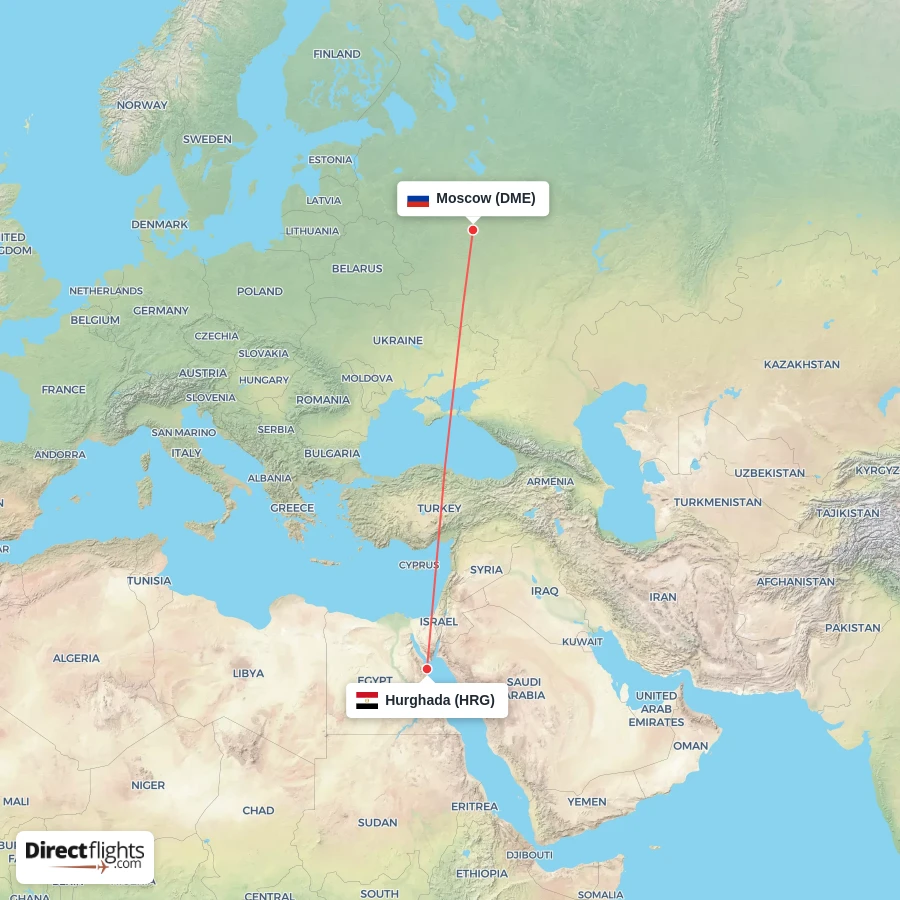 HRG - DME route map