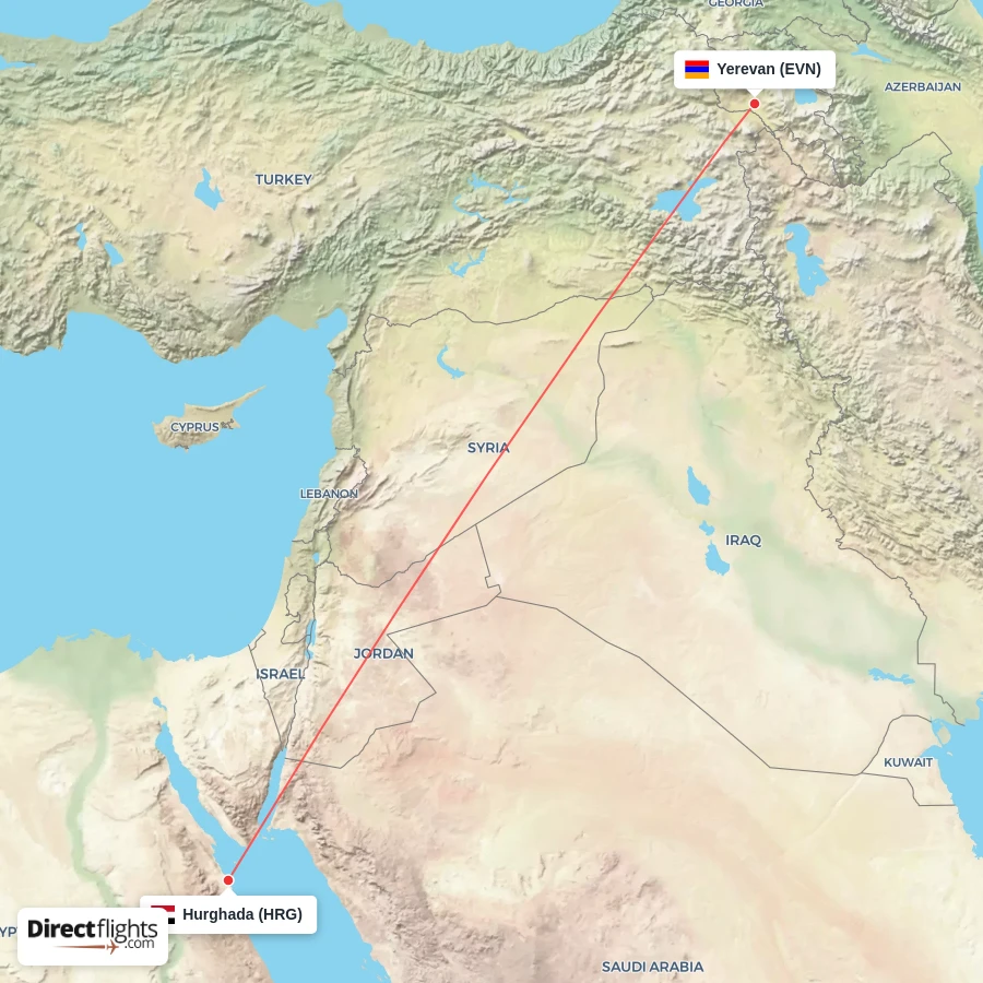 HRG - EVN route map