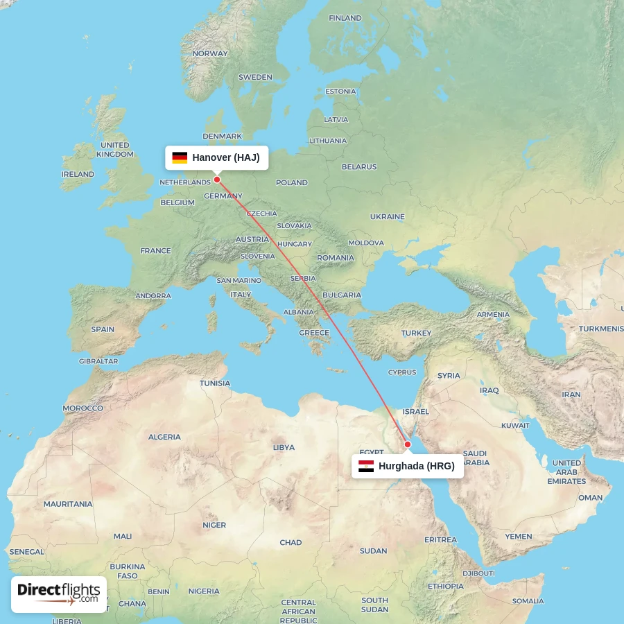HRG - HAJ route map