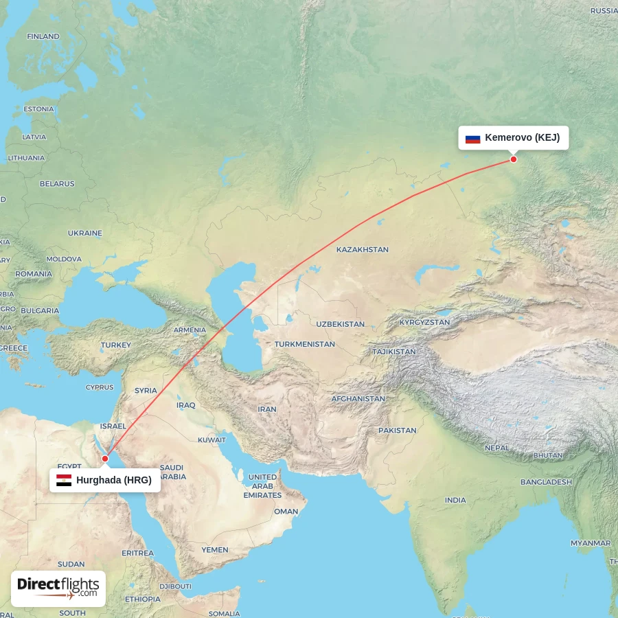 HRG - KEJ route map