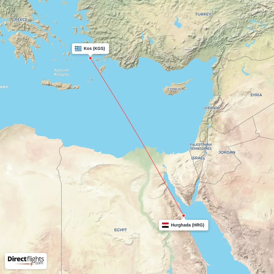 HRG - KGS route map