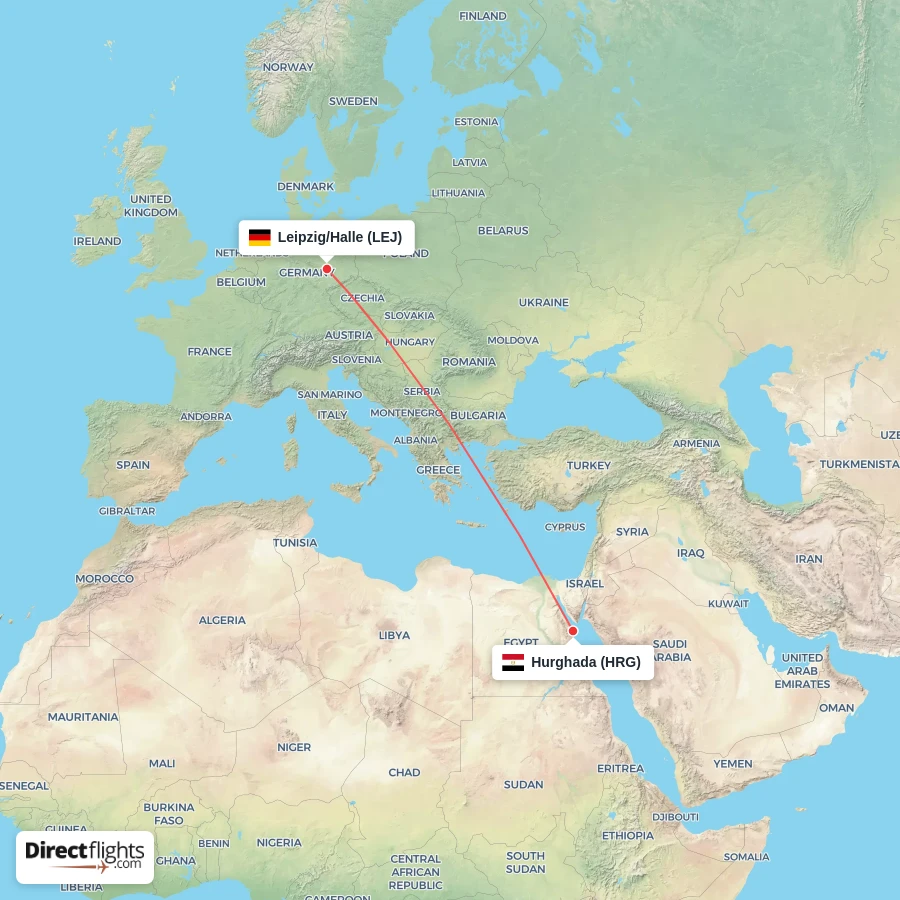 HRG - LEJ route map
