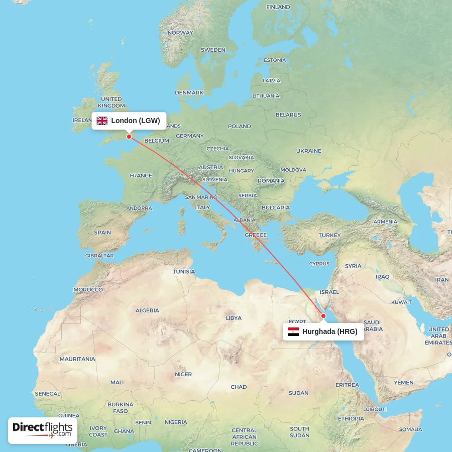 HRG - LGW route map