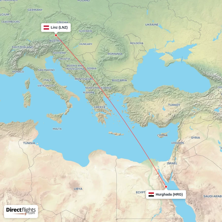 HRG - LNZ route map