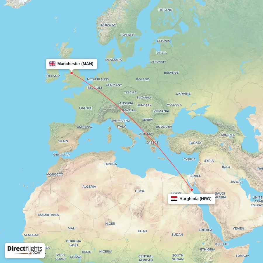 HRG - MAN route map