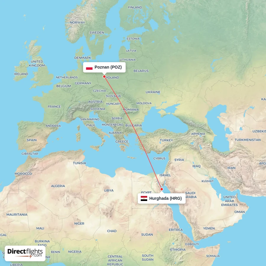 HRG - POZ route map