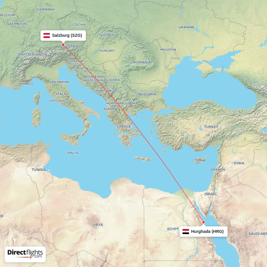HRG - SZG route map