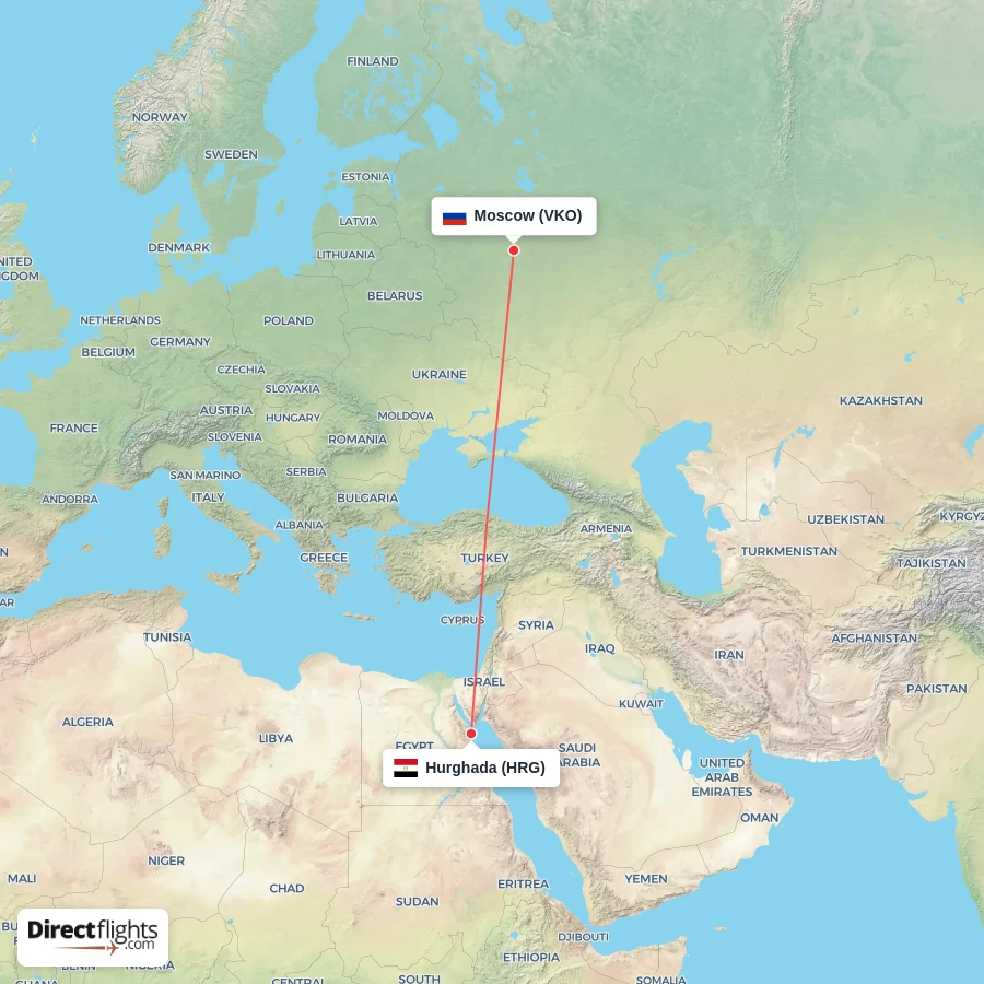 HRG - VKO route map