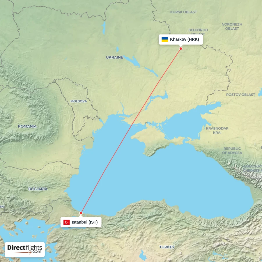 HRK - IST route map