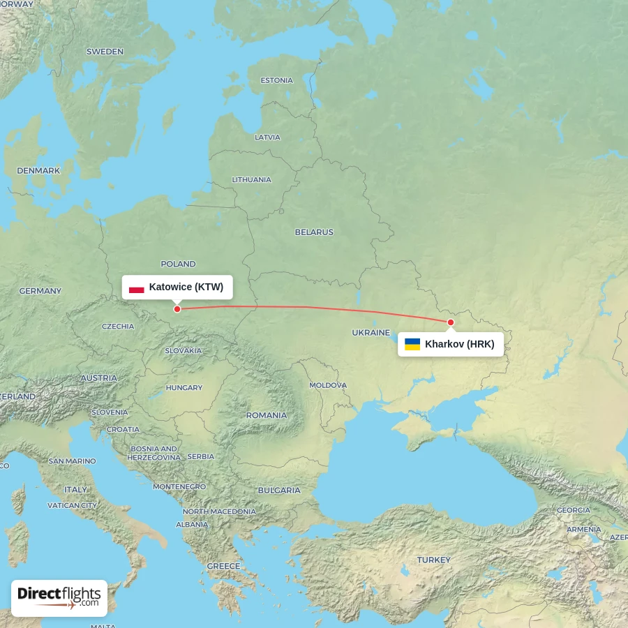 HRK - KTW route map
