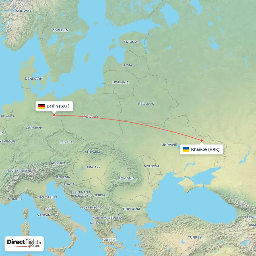 HRK - SXF route map