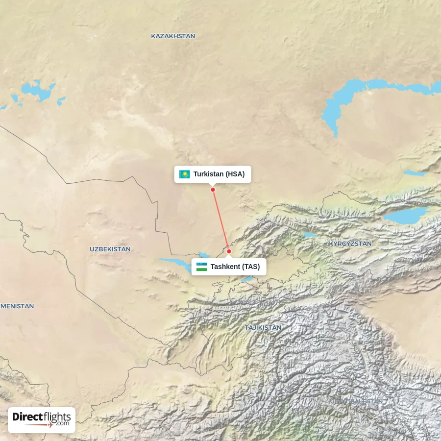 HSA - TAS route map