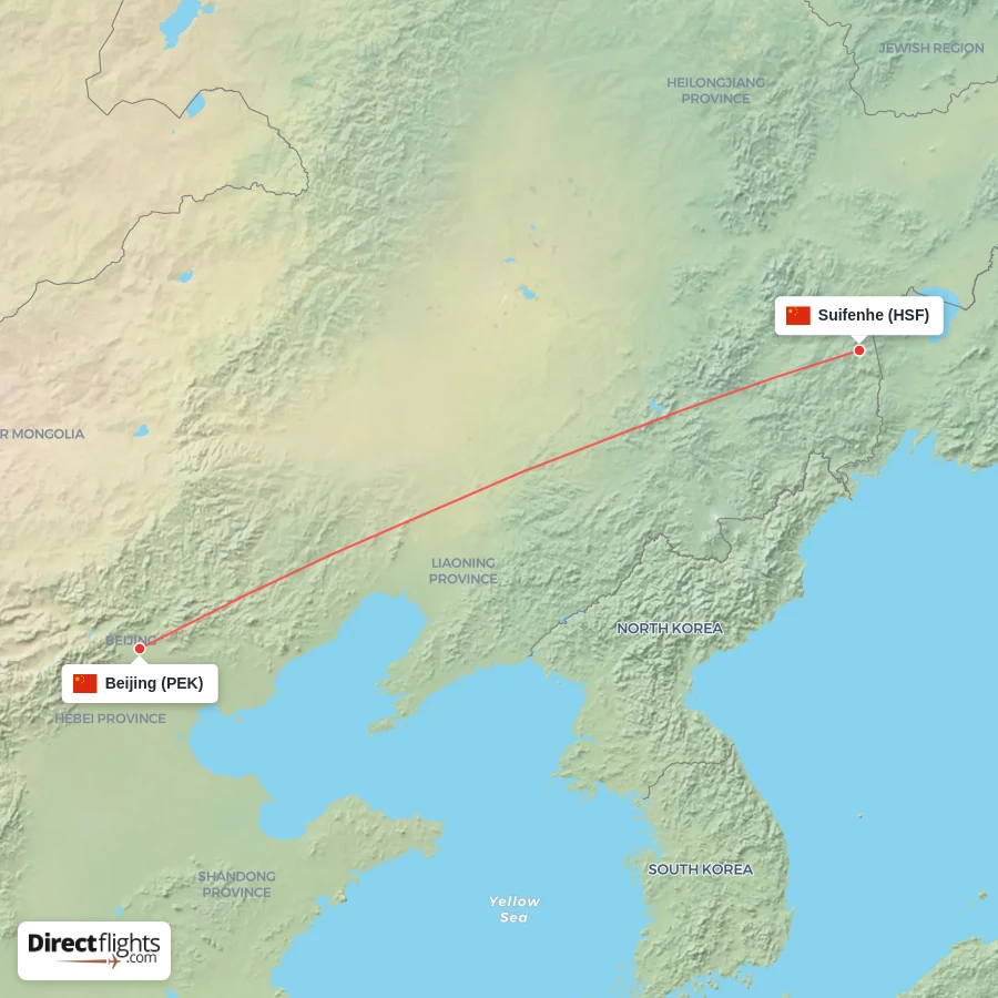 HSF - PEK route map