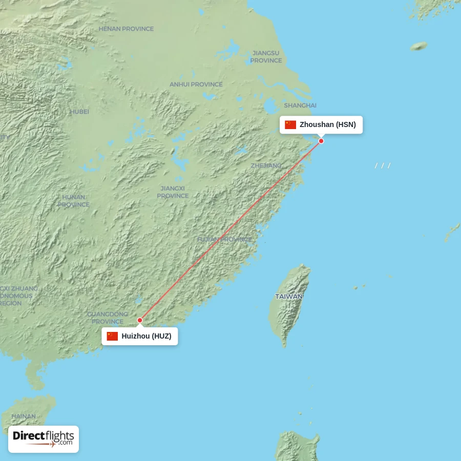 HSN - HUZ route map