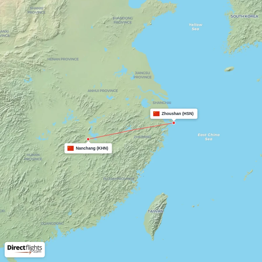 HSN - KHN route map