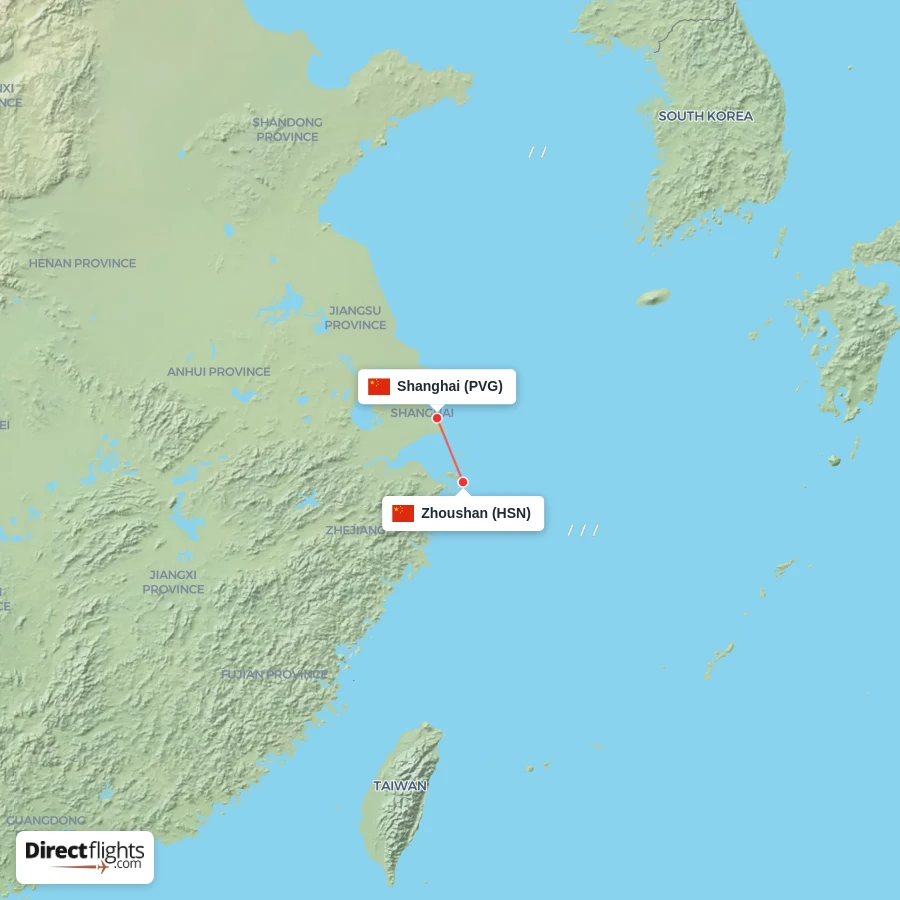 HSN - PVG route map