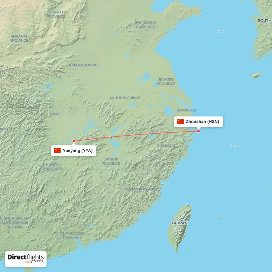 HSN - YYA route map