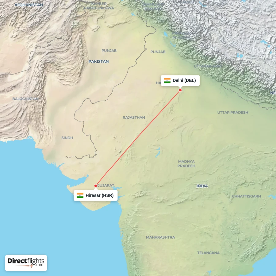 HSR - DEL route map