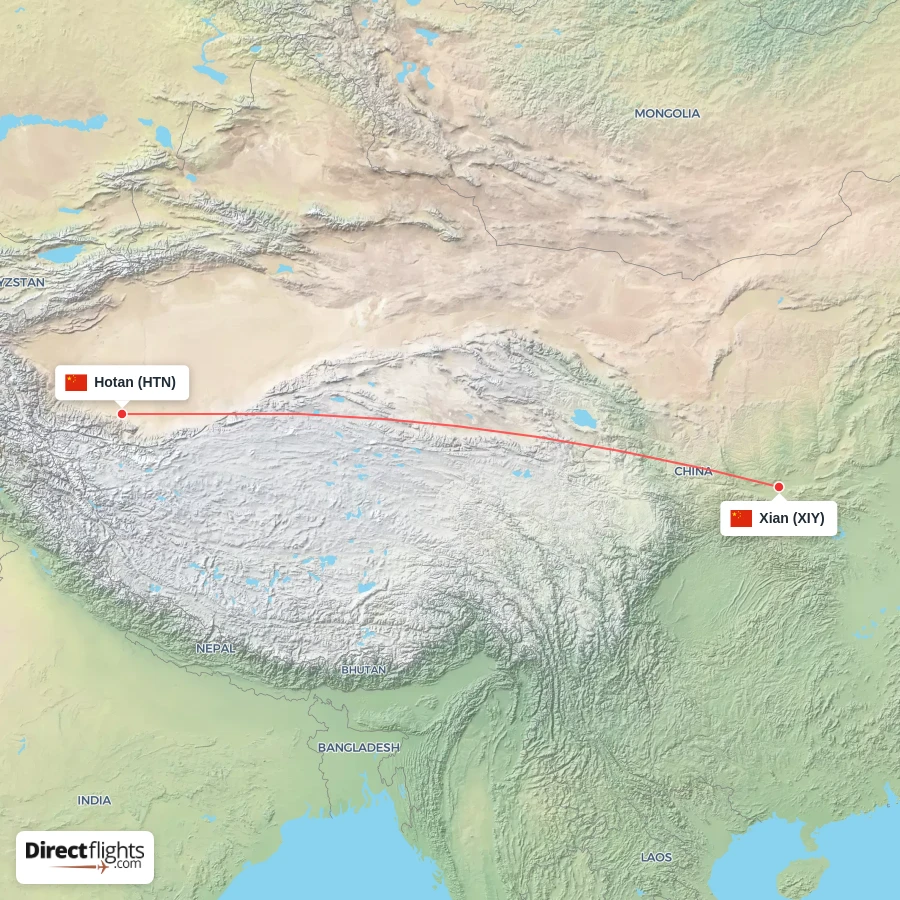 HTN - XIY route map