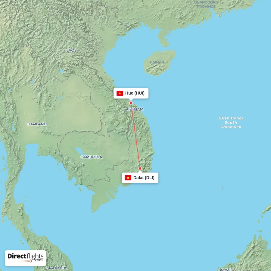HUI - DLI route map
