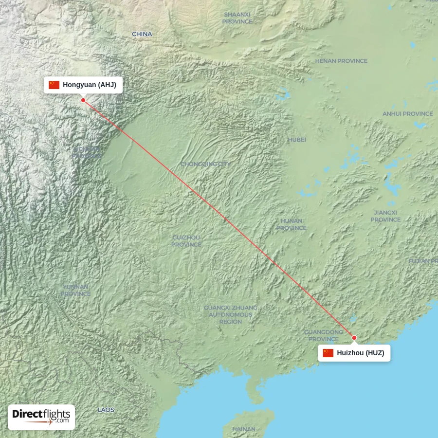 HUZ - AHJ route map