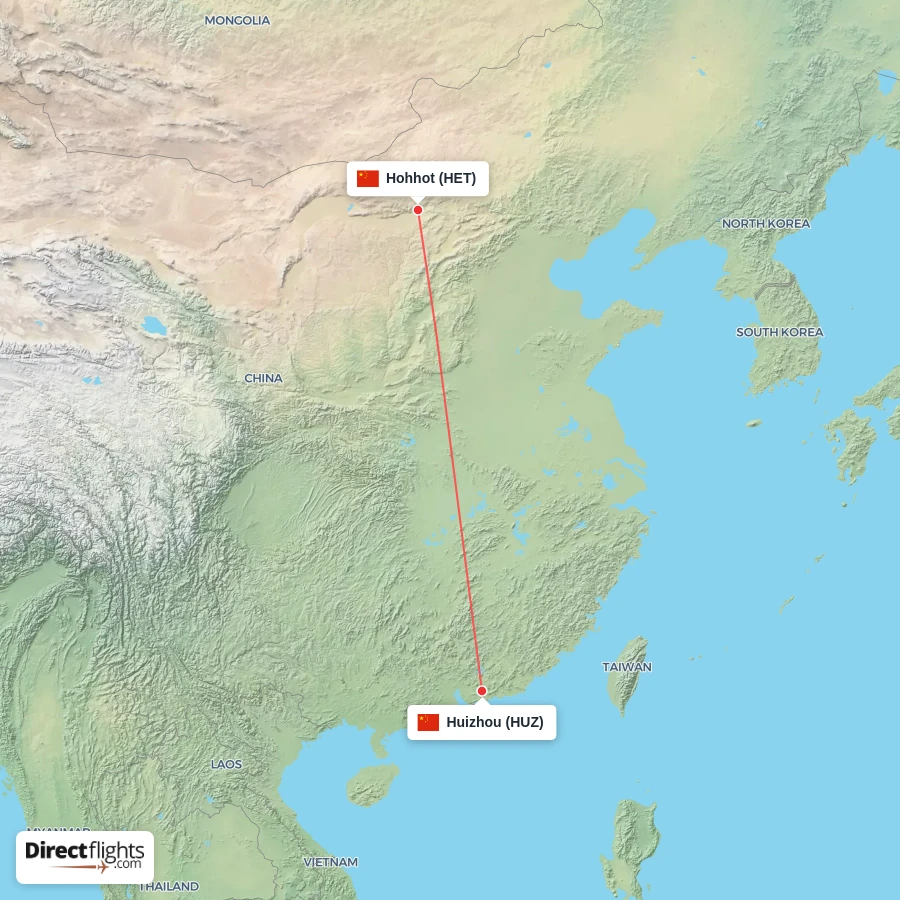 HUZ - HET route map